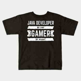 Java Developer By Day - Gamer By Night Kids T-Shirt